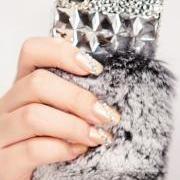 Hot Sales Shinning Diamond Grey Fur Iphone Case for 4 / 4S