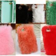 Pretty Colorful Fluffy Style Iphone Fur Case for 4 4S 5 Free Shipping