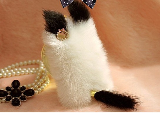 Cute Cat Fluffy Style Fur Case For Iphone 4 / 4s / 5 With White on Luulla